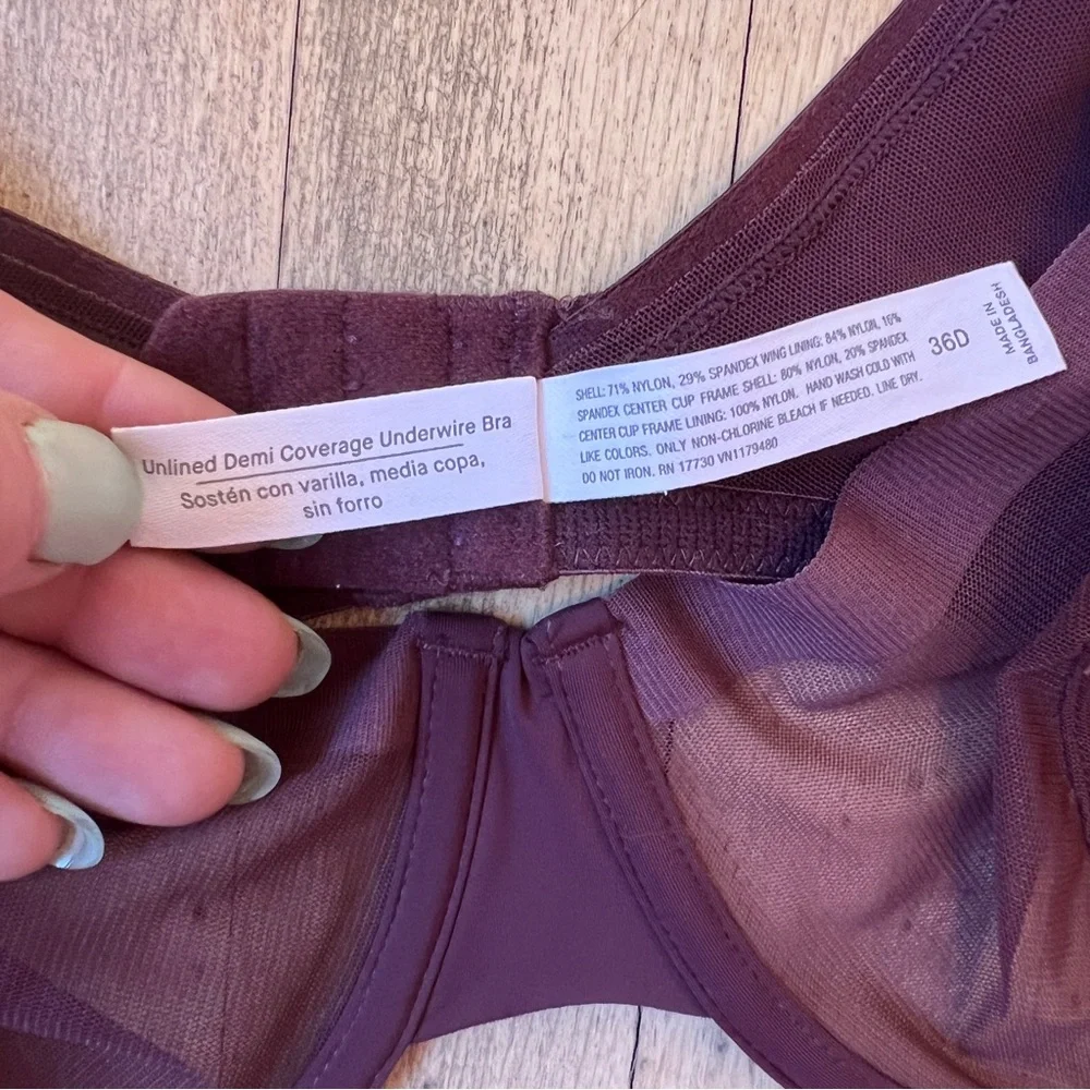 Auden Burgundy Sheer Bra - Picture 6 of 6